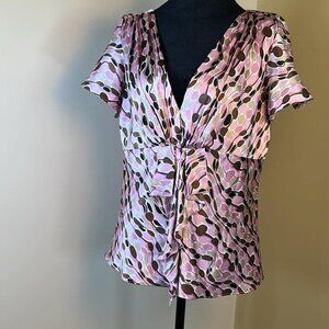 Y2K 90s MSK XL Silkie Pull Over Short Flutter Sleeve Top Whimsy Fairy Coquette